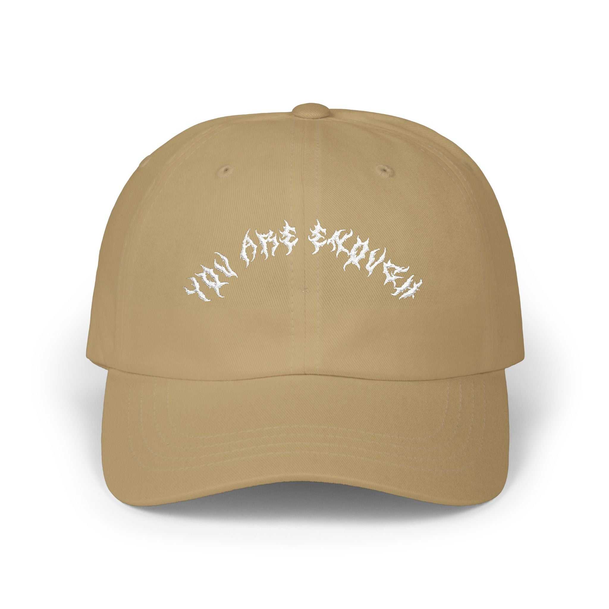 Lundr You Are Enough White Text Dad Hat