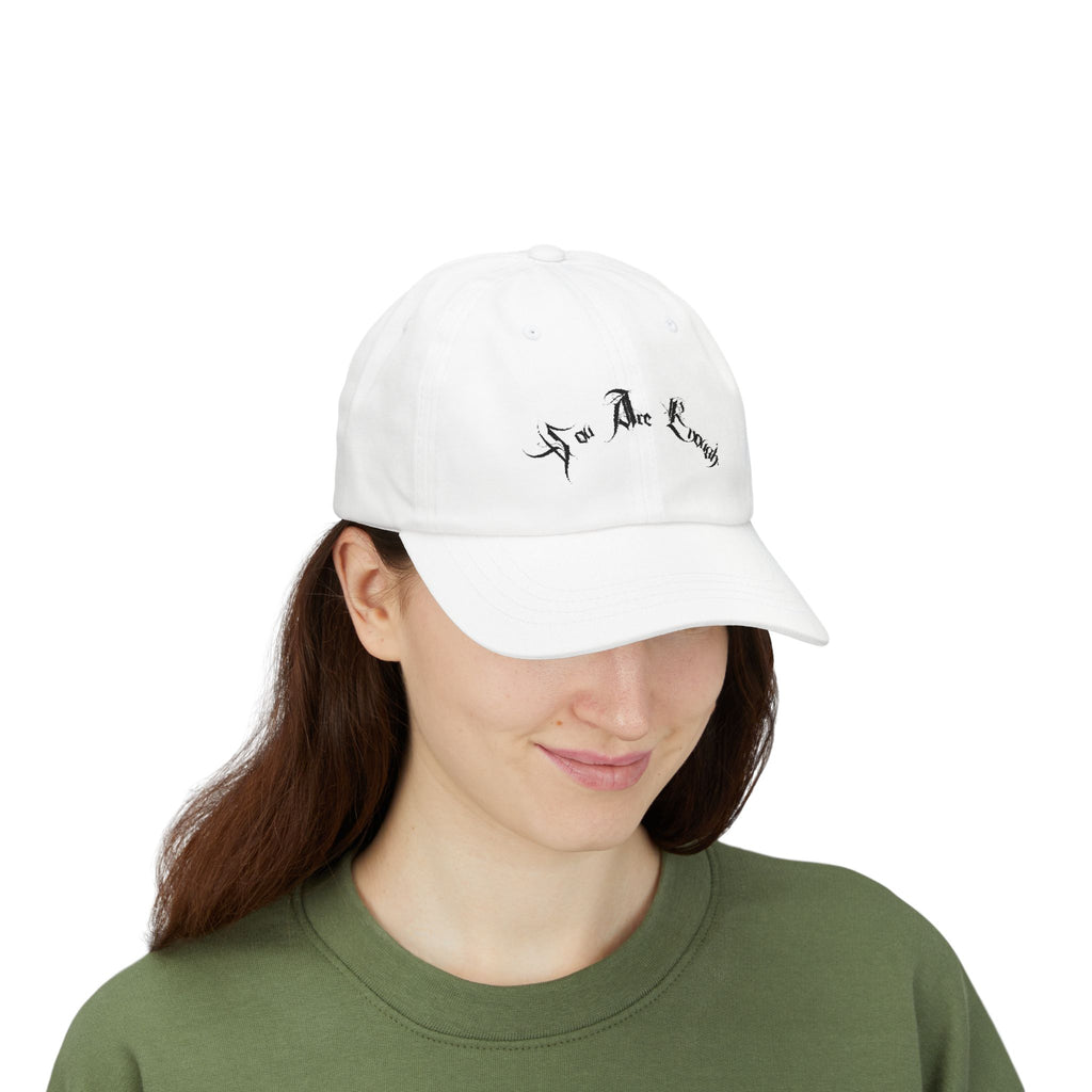 Ellioaey You Are Enough Black Text Dad Hat