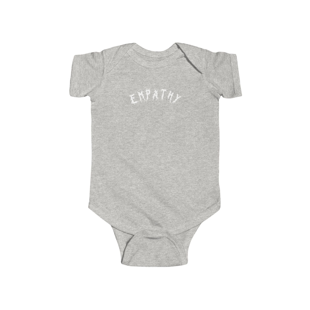 Hvita Empathy White Text Baby Onesie