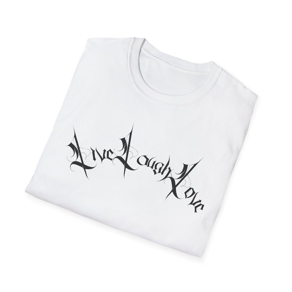 Ellioaey Live Laugh Love Black Text Tee