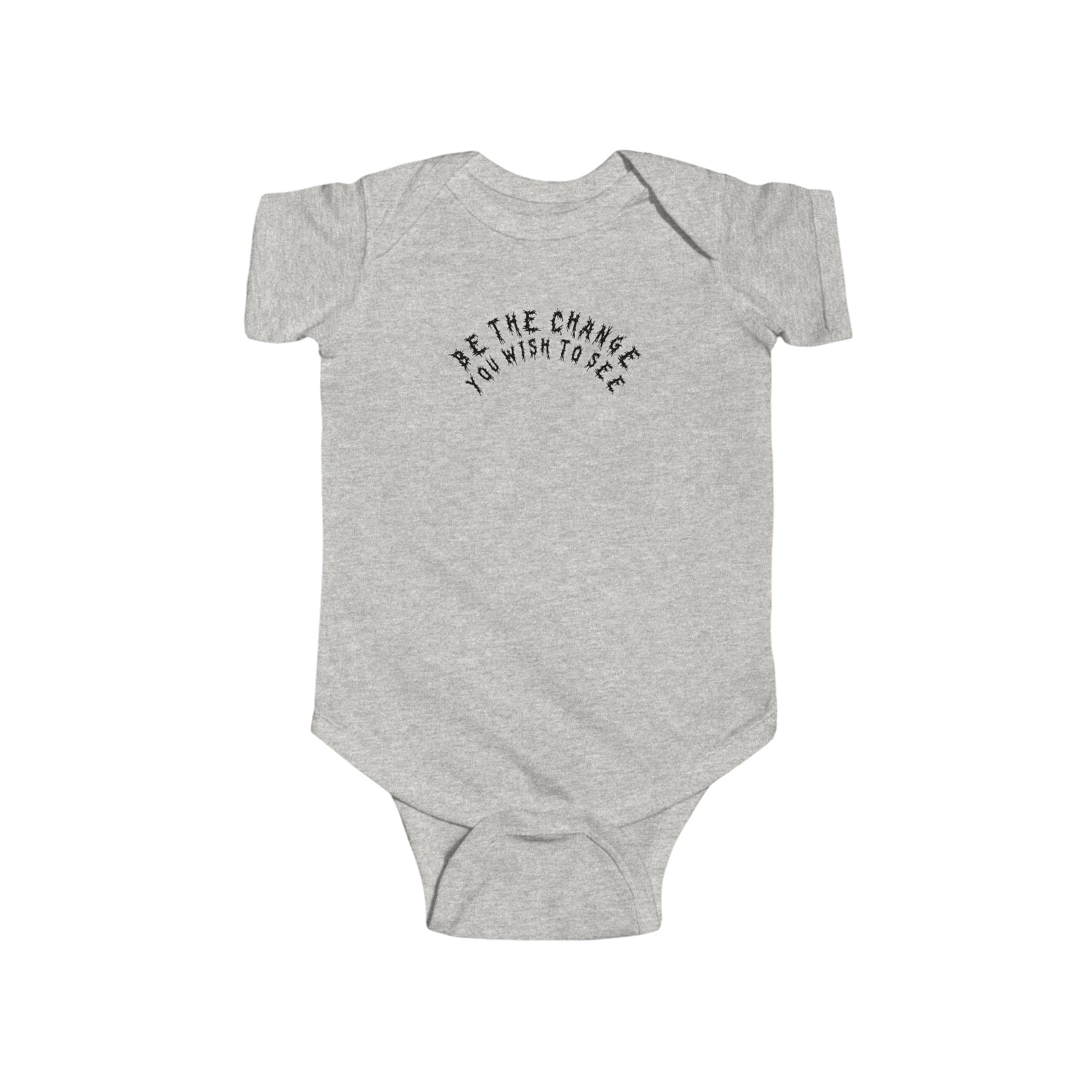 Hvita Be The Change Black Text Baby Onesie