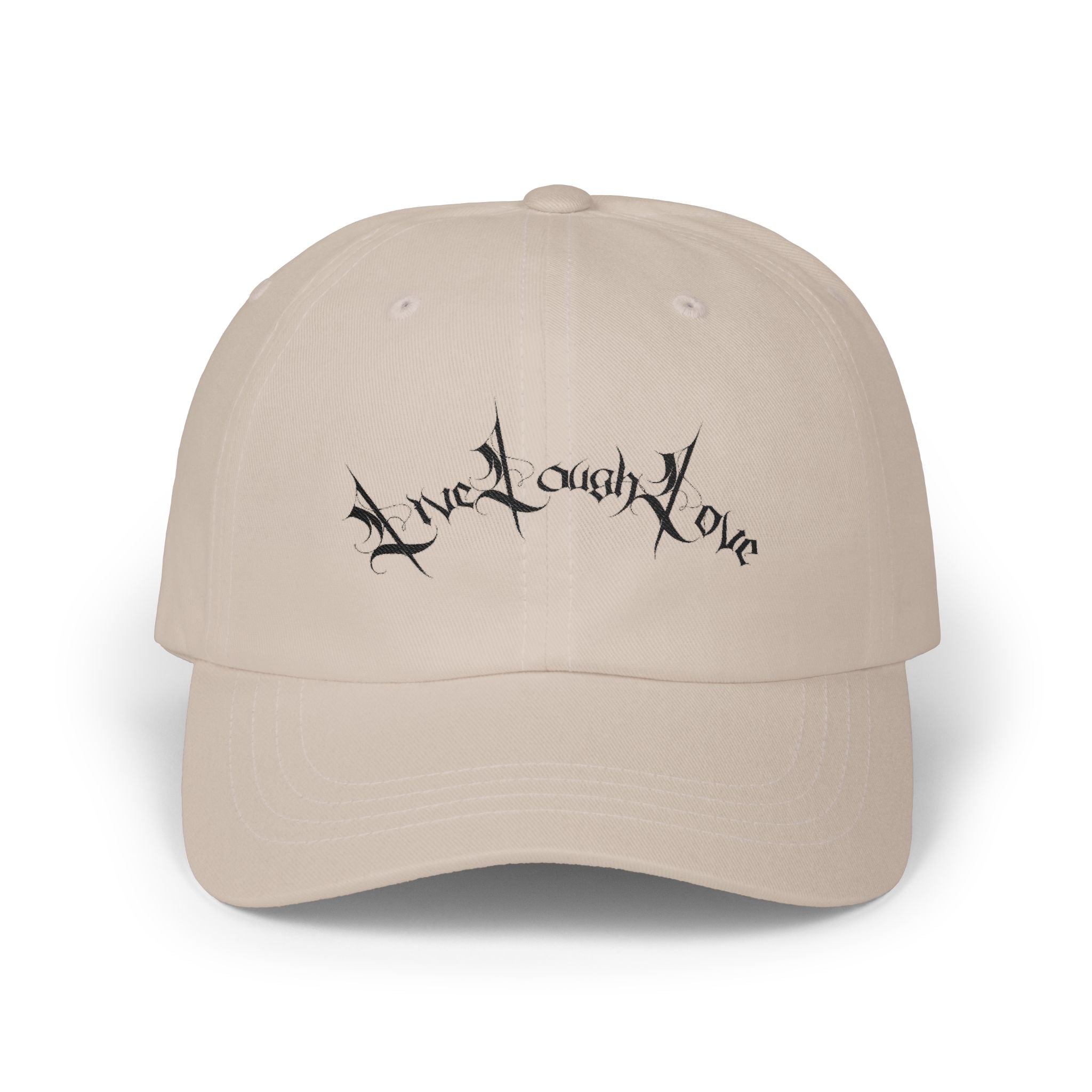 Ellioaey Live Laugh Love Black Text Dad Hat