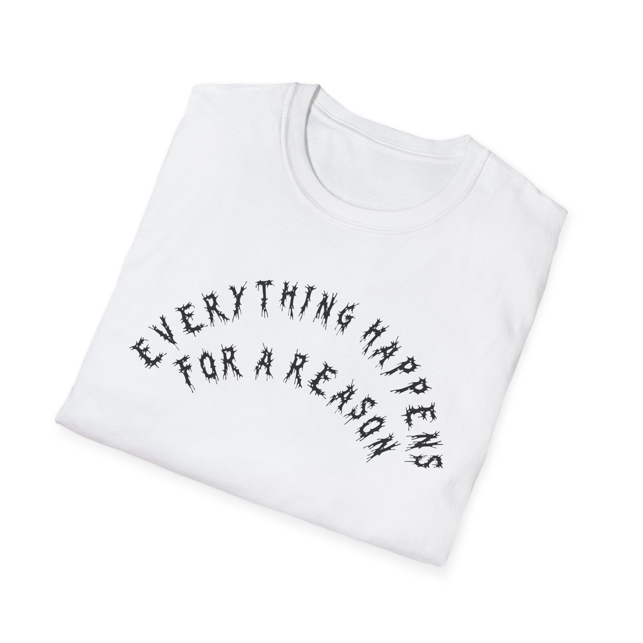 Hvita Everything Happens Black Text Tee