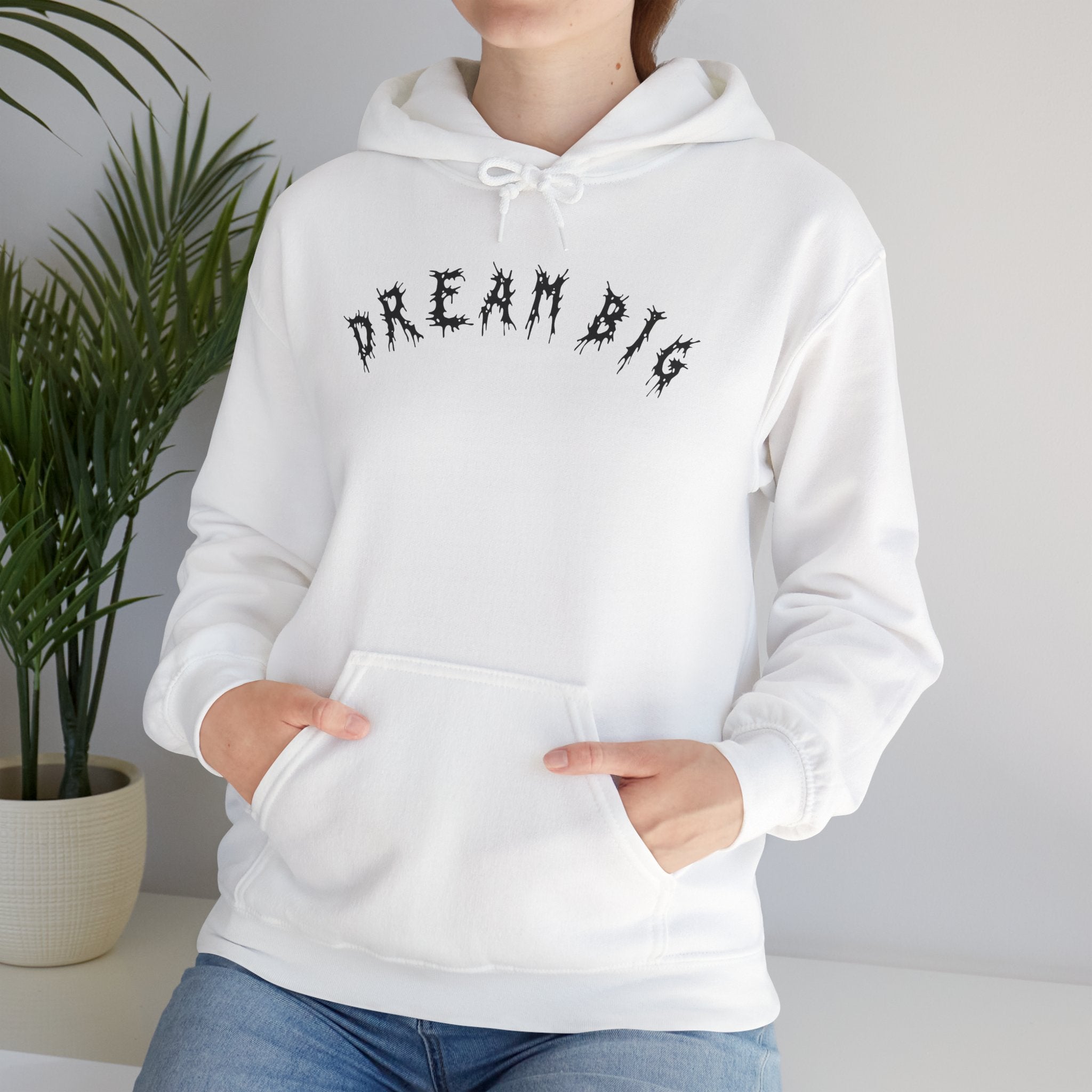 Hvita Dream Big Black Text Hoodie