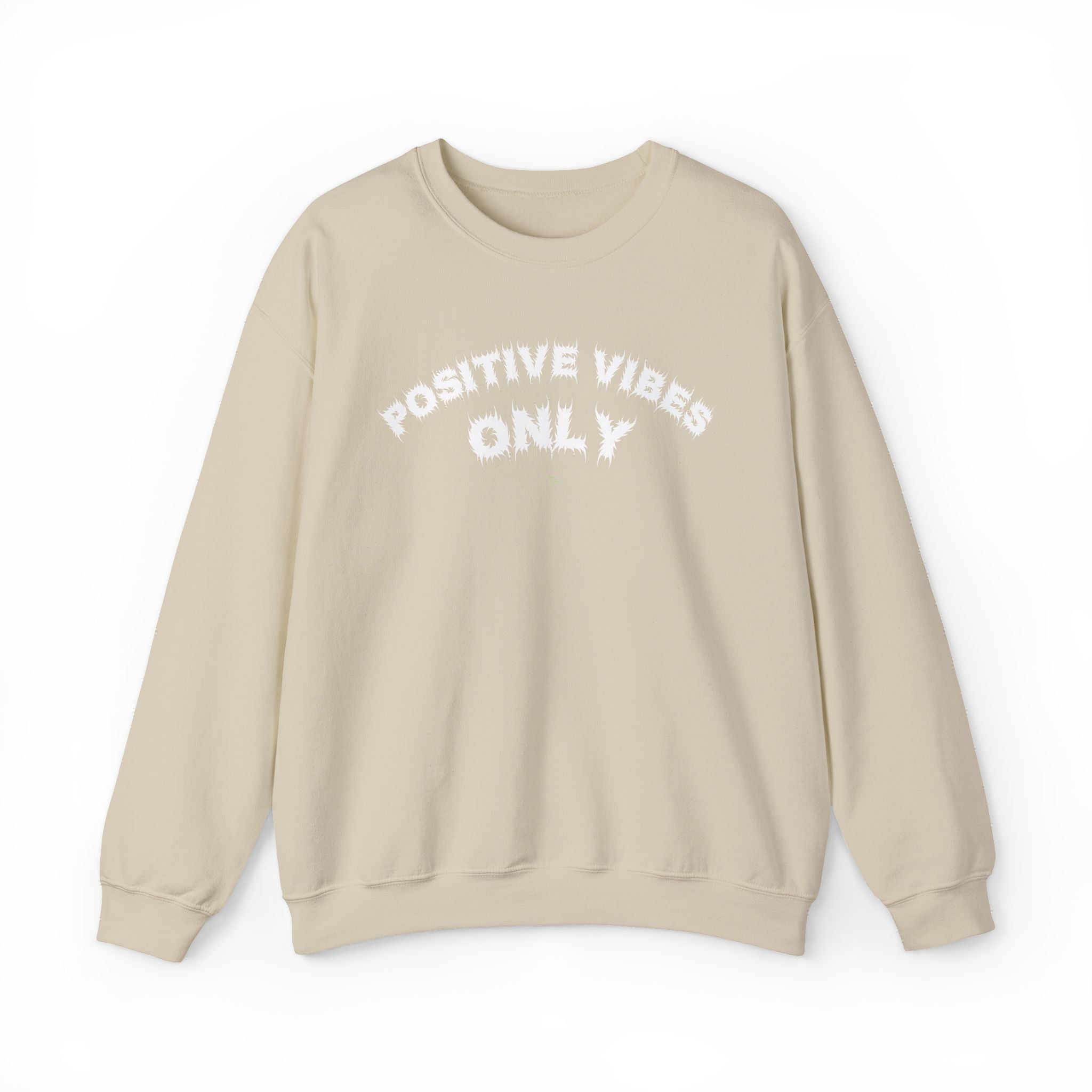 Bildsa Positive Vibes White Text Crewneck
