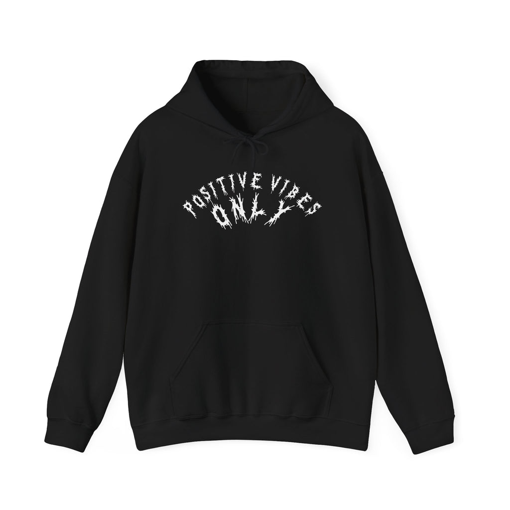 Hvita Positive Vibes White Text Hoodie