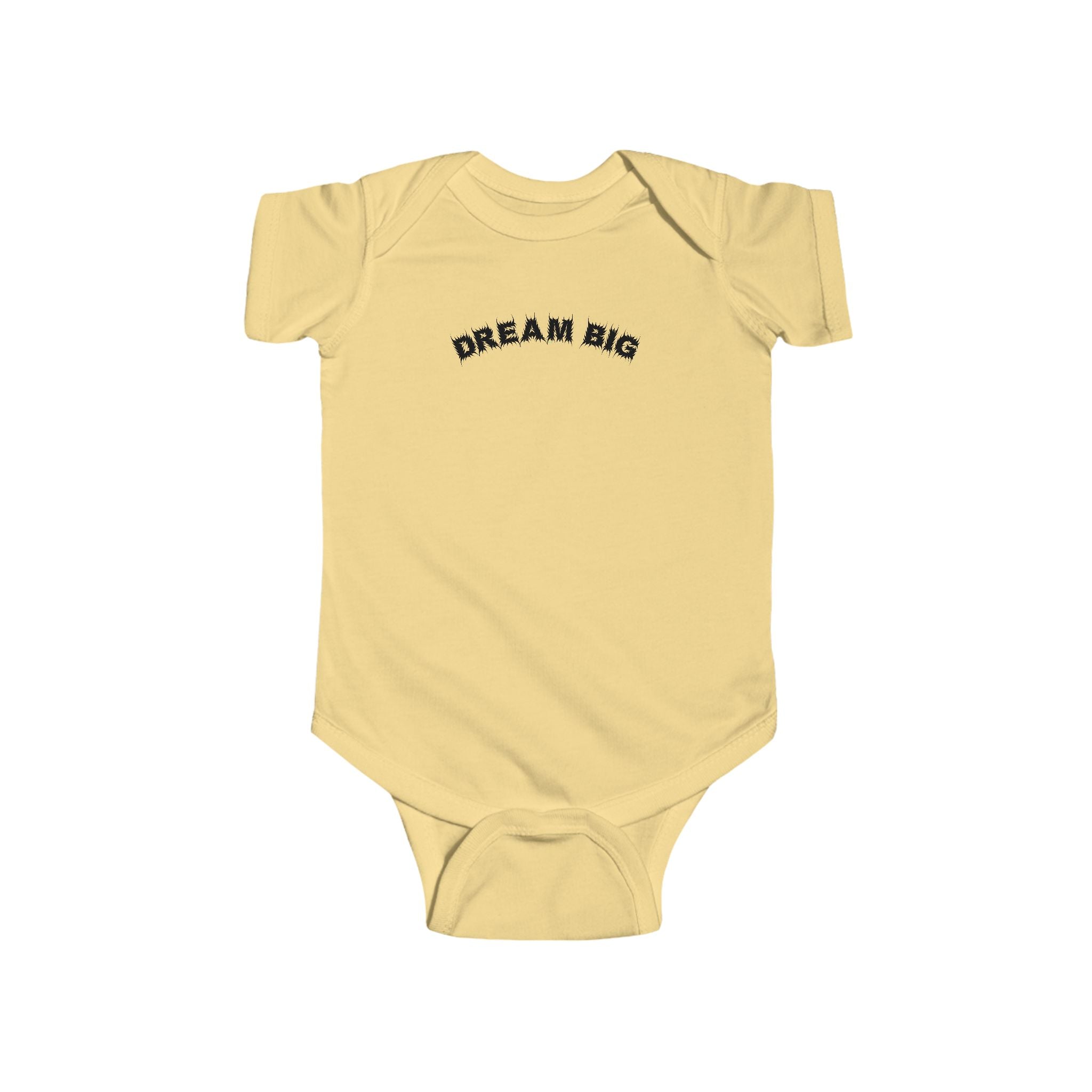 Bildsa Dream Big Black Text Baby Onesie
