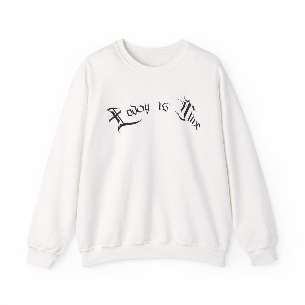 Ellioaey Today Is Mine Black Text Crewneck