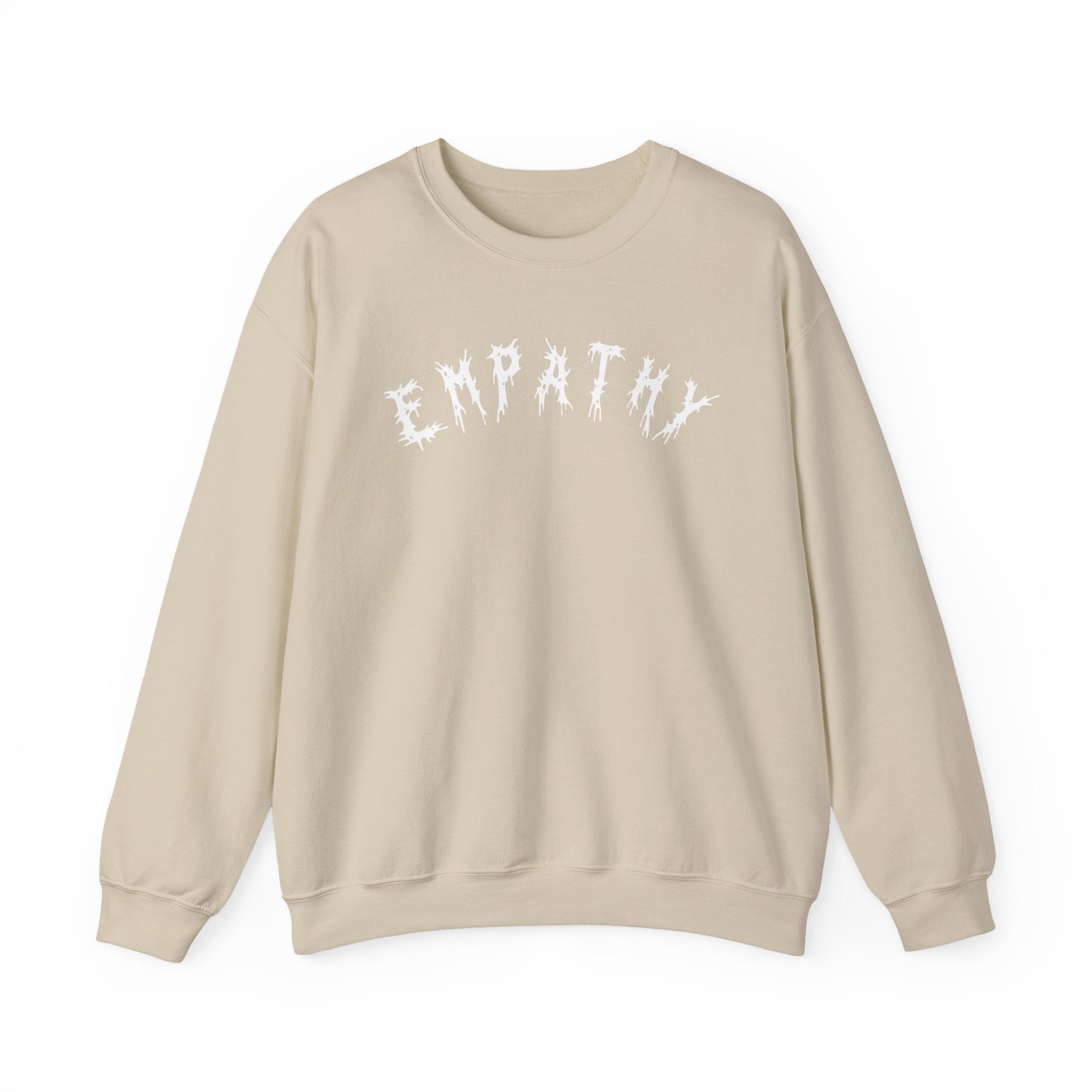 Hvita Empathy White Text Crewneck