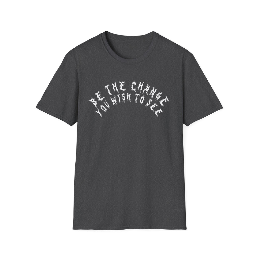 Hvita Be The Change White Text Tee