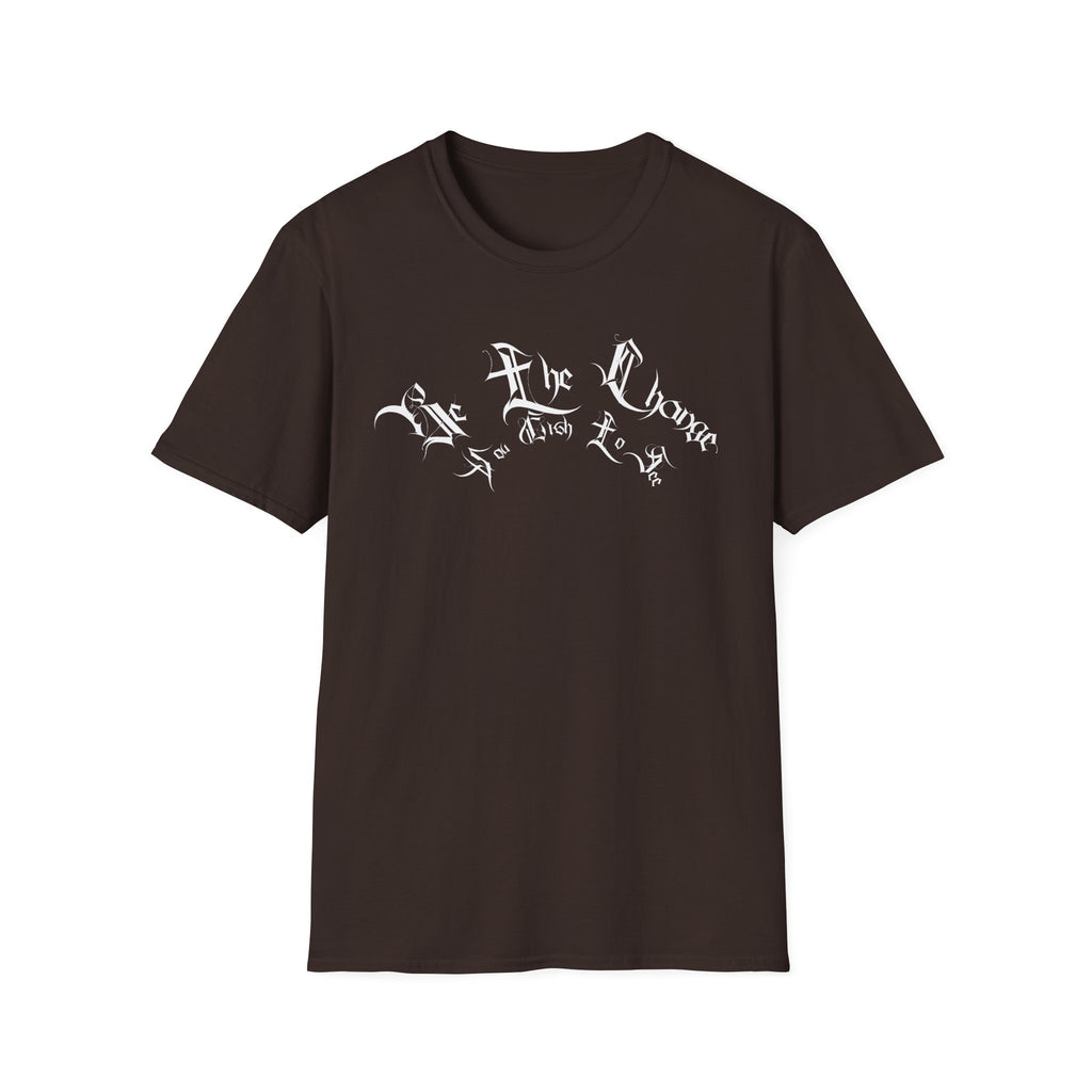 Ellioaey Be The Change White Text Tee