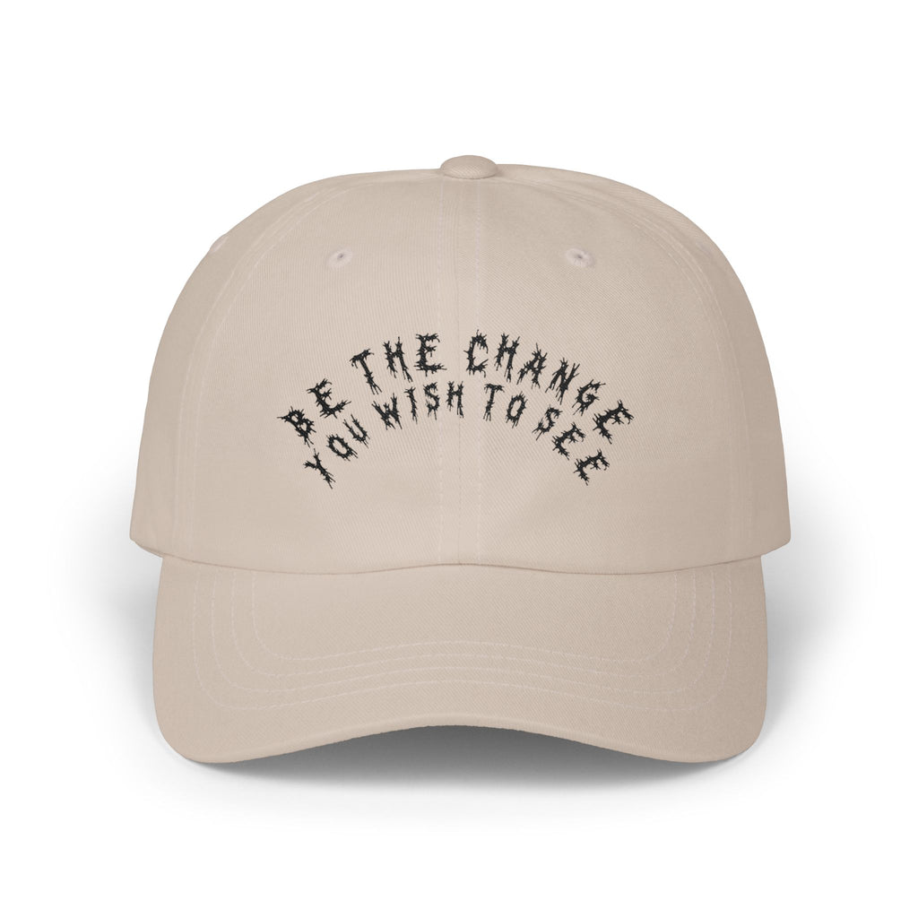 Hvita Be The Change Black Text Dad Hat