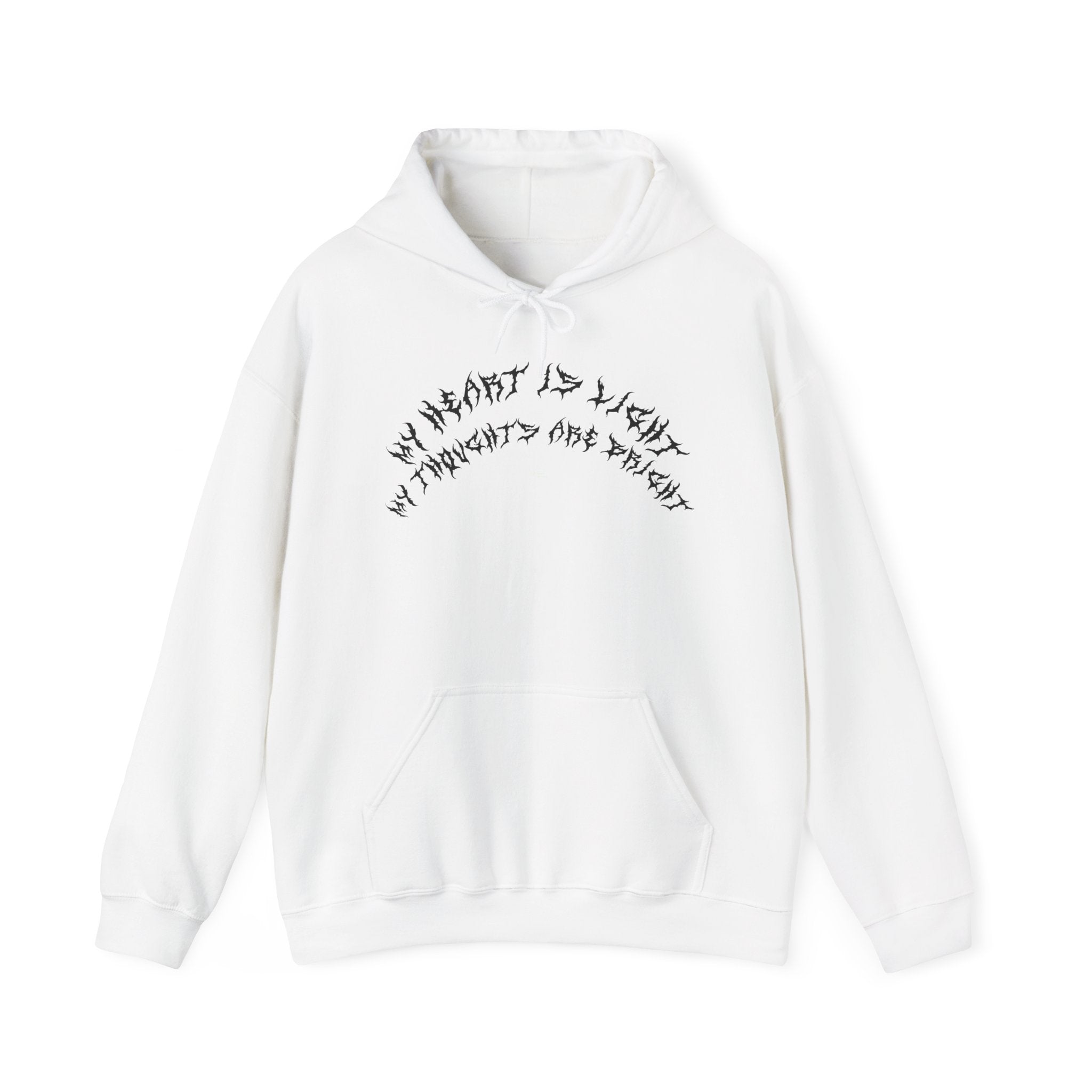 Lundr My Heart Is Light Black Text Hoodie