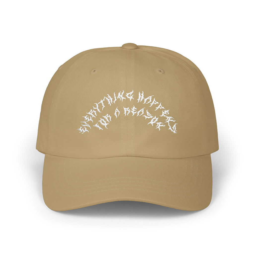 Lundr Everything Happens White Text Dad Hat