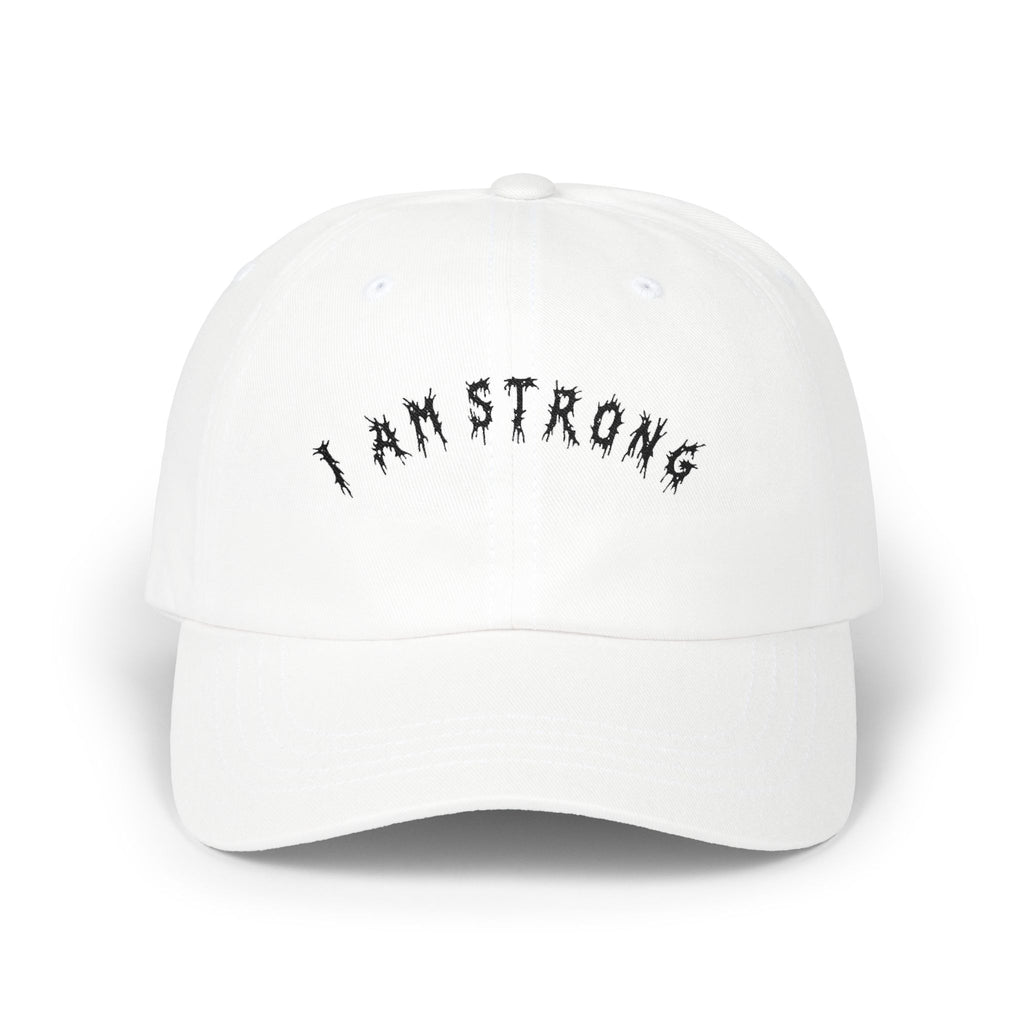 Hvita I Am Strong Black Text Dad Hat