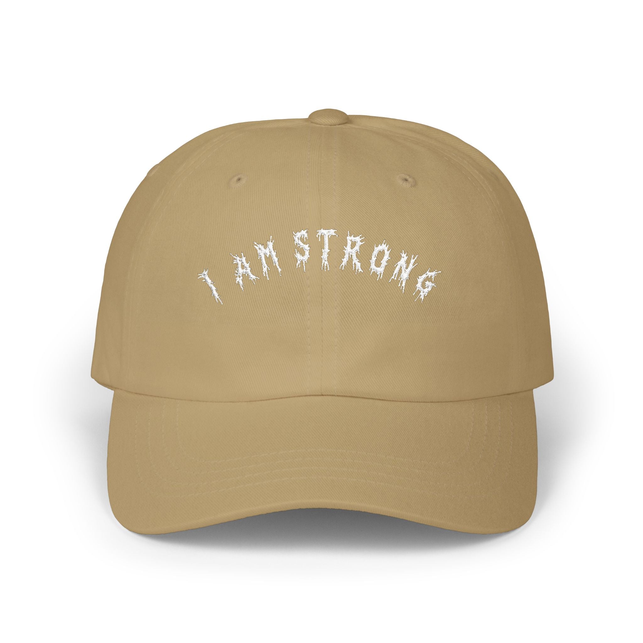Hvita I Am Strong White Text Dad Hat