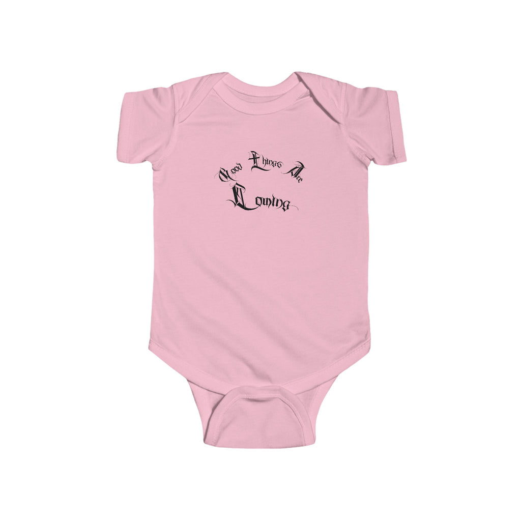 Ellioaey Good Things Are Coming Black Text Baby Onesie