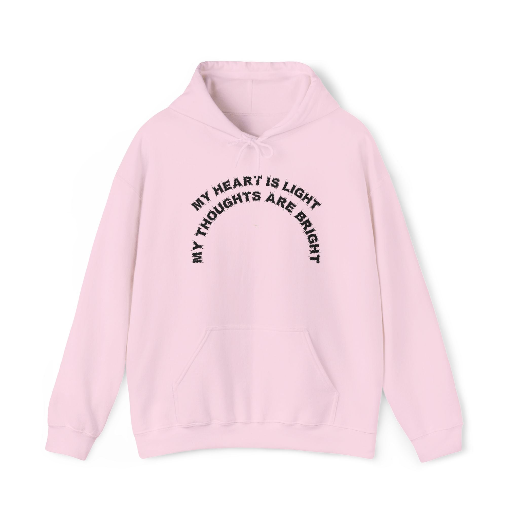 Bildsa My Heart Is Light Black Text Hoodie