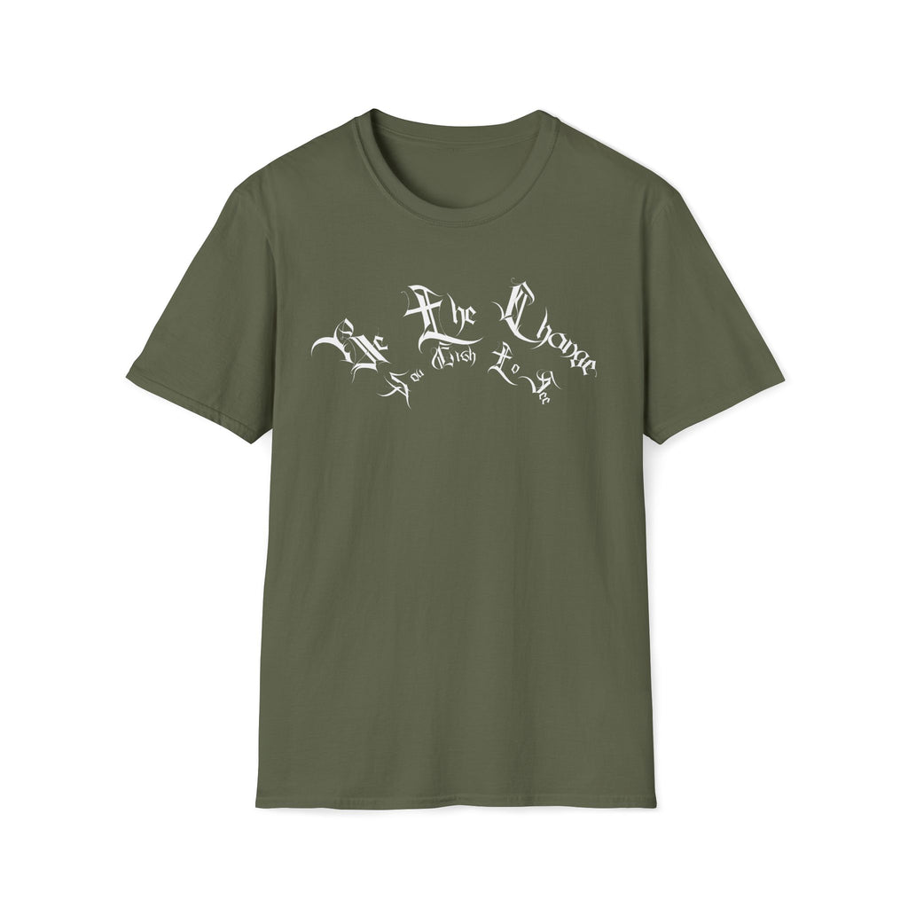 Ellioaey Be The Change White Text Tee