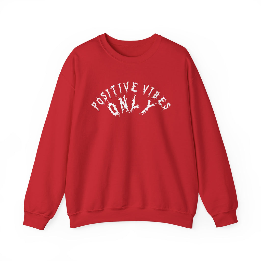 Hvita Positive Vibes White Text Crewneck