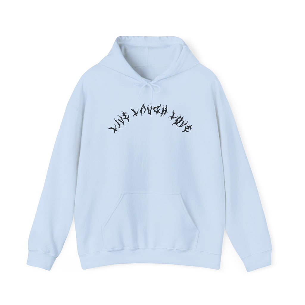 Lundr Live Laugh Love Black Text Hoodie