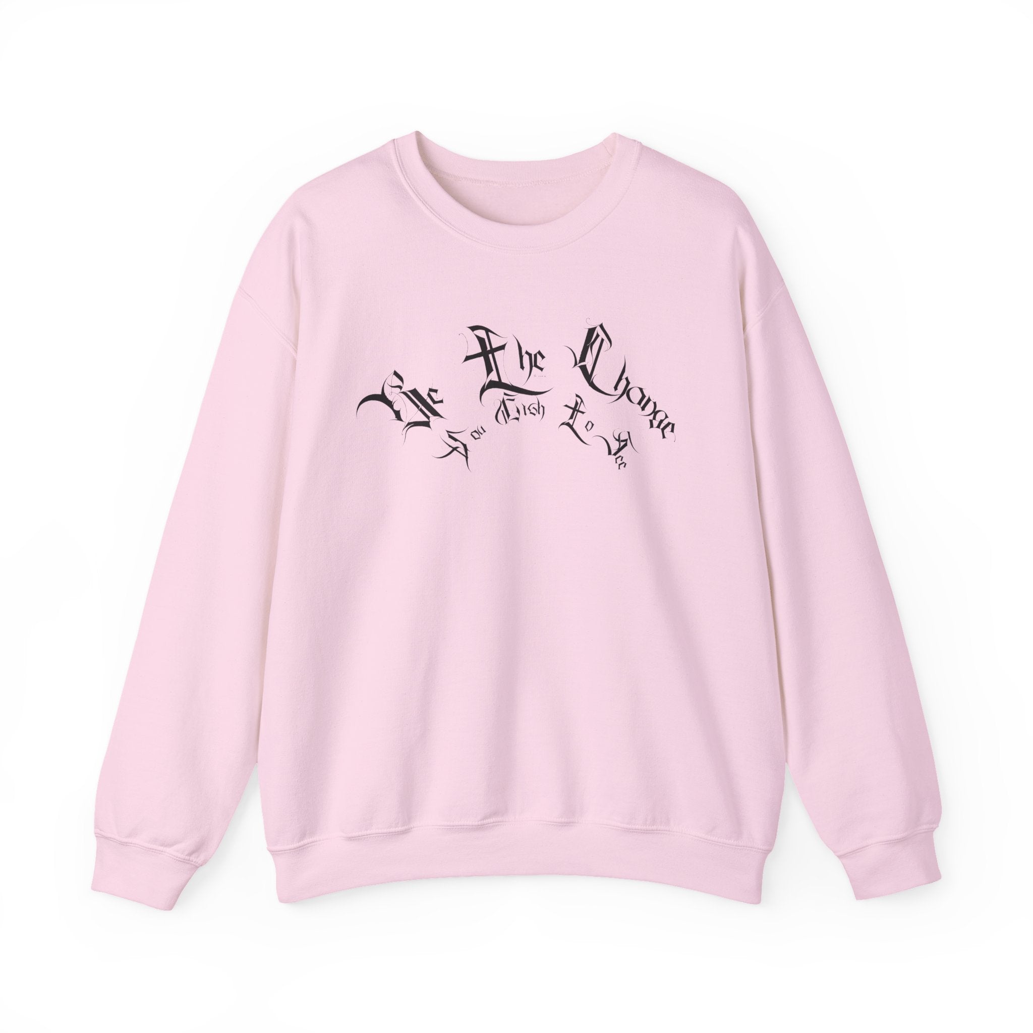 Ellioaey Be The Change Black Text Crewneck