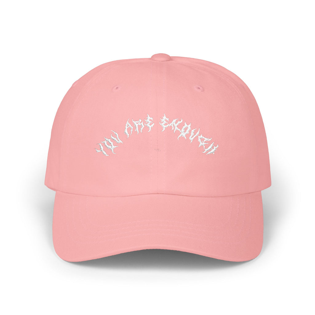Lundr You Are Enough White Text Dad Hat