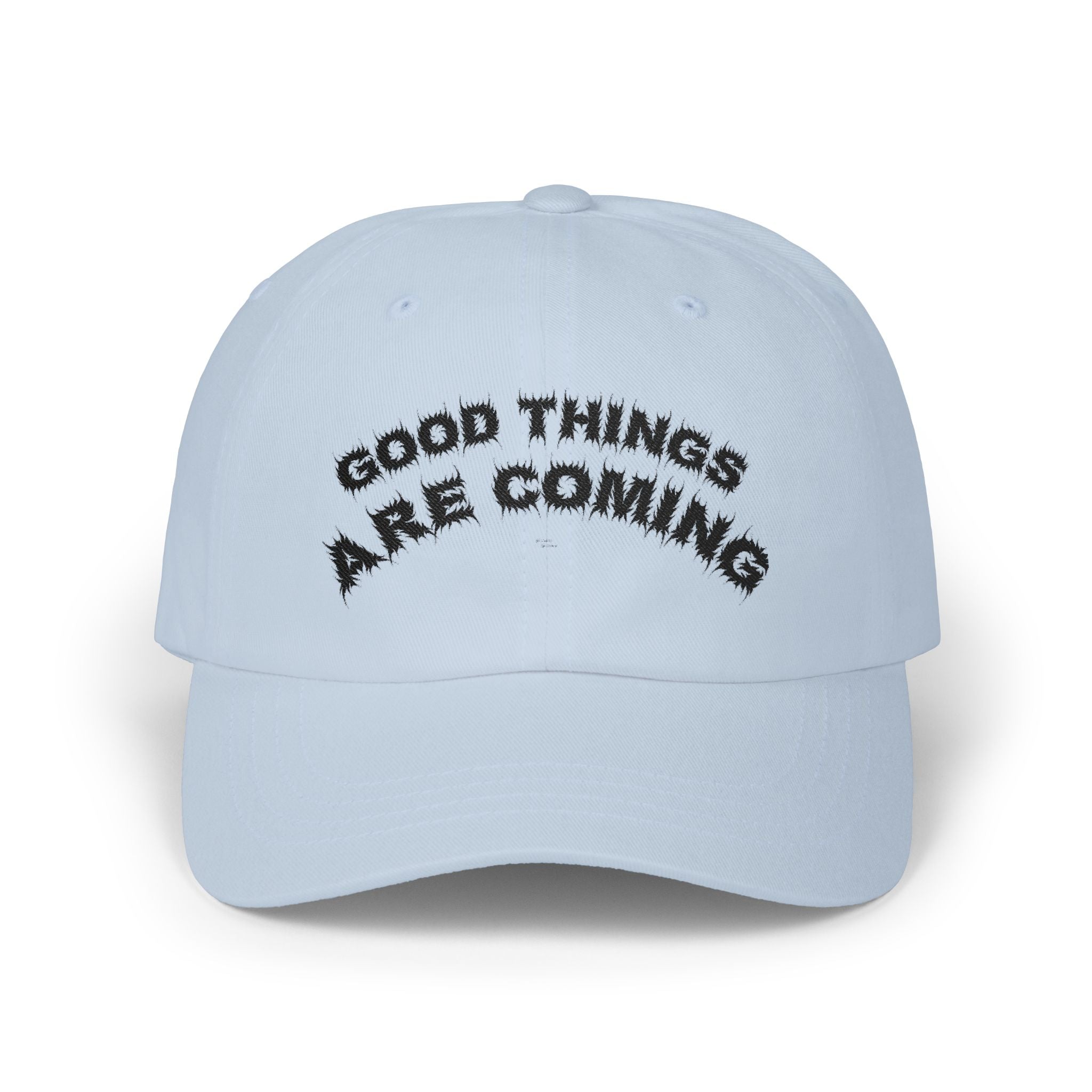 Bildsa Good Things Are Coming Black Text Dad Hat