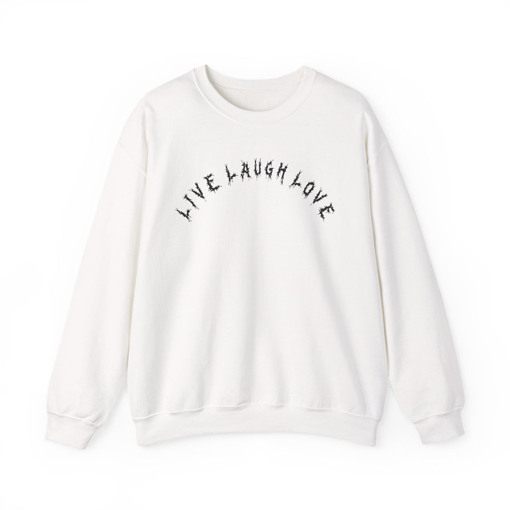 Hvita Live Laugh Love Black Text Crewneck