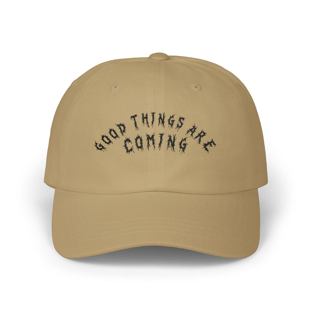 Hvita Good Things Are Coming Black Text Dad Hat