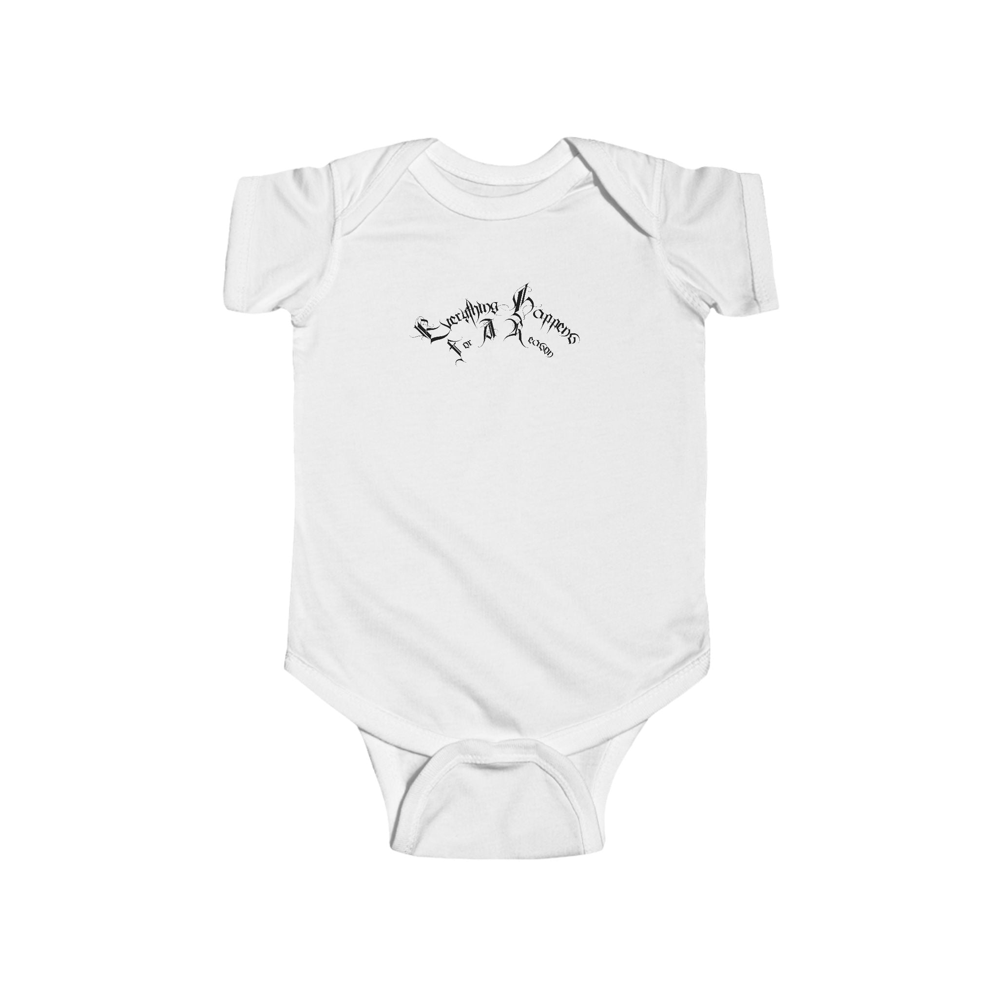 Ellioaey Everything Happens Black Text Baby Onesie
