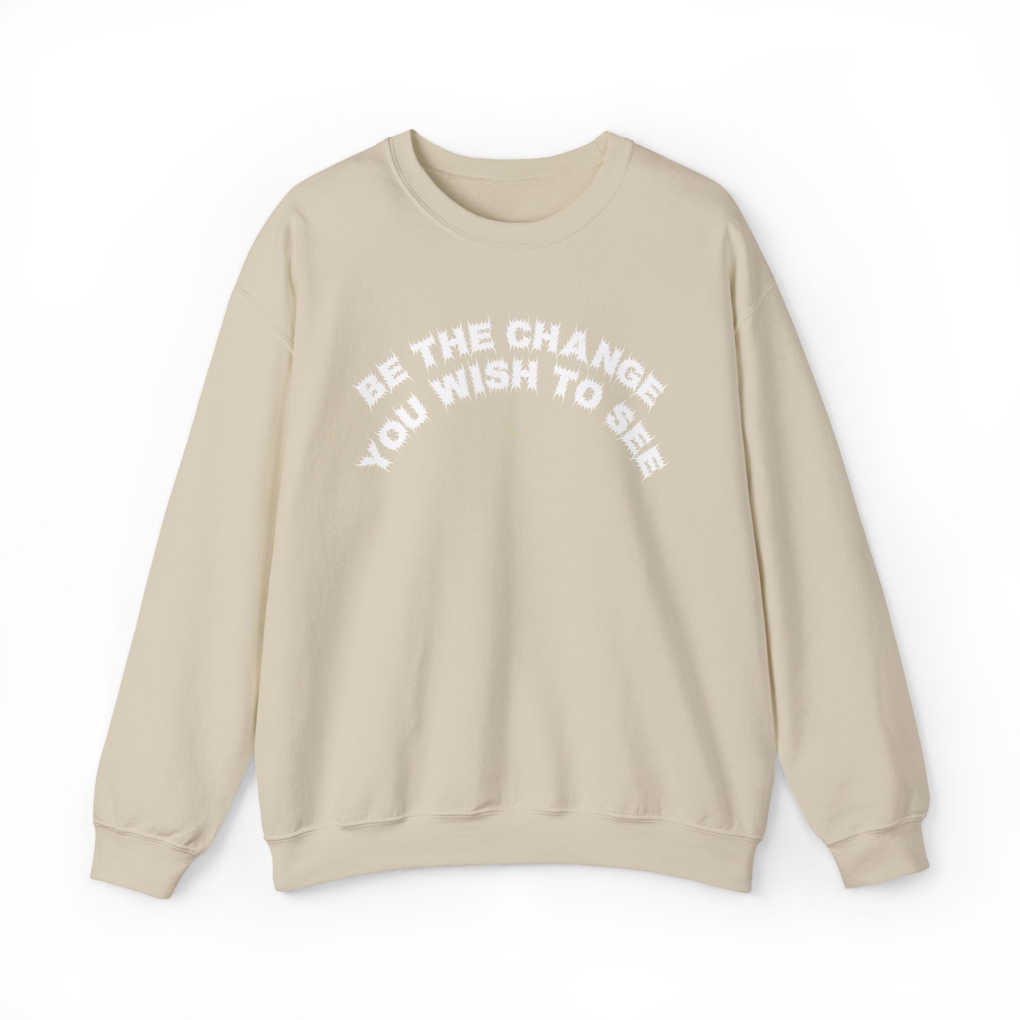 Bildsa Be The Change White Text Crewneck