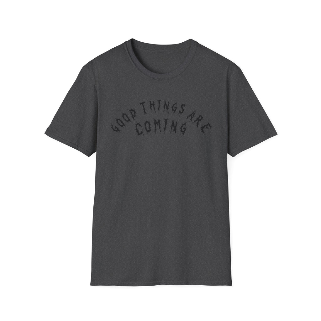 Hvita Good Things Are Coming Black Text Tee