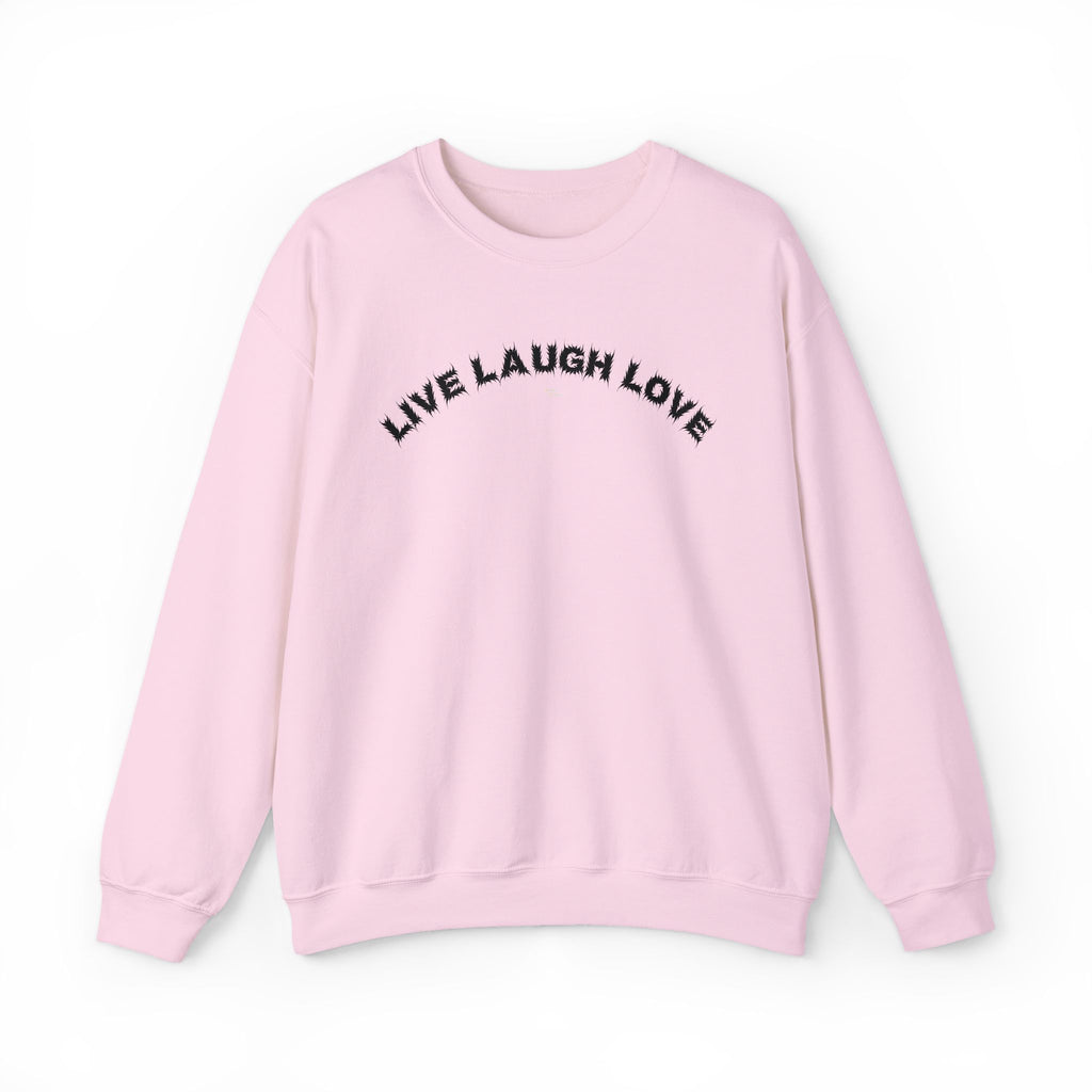 Bildsa Live Laugh Love Black Text Crewneck