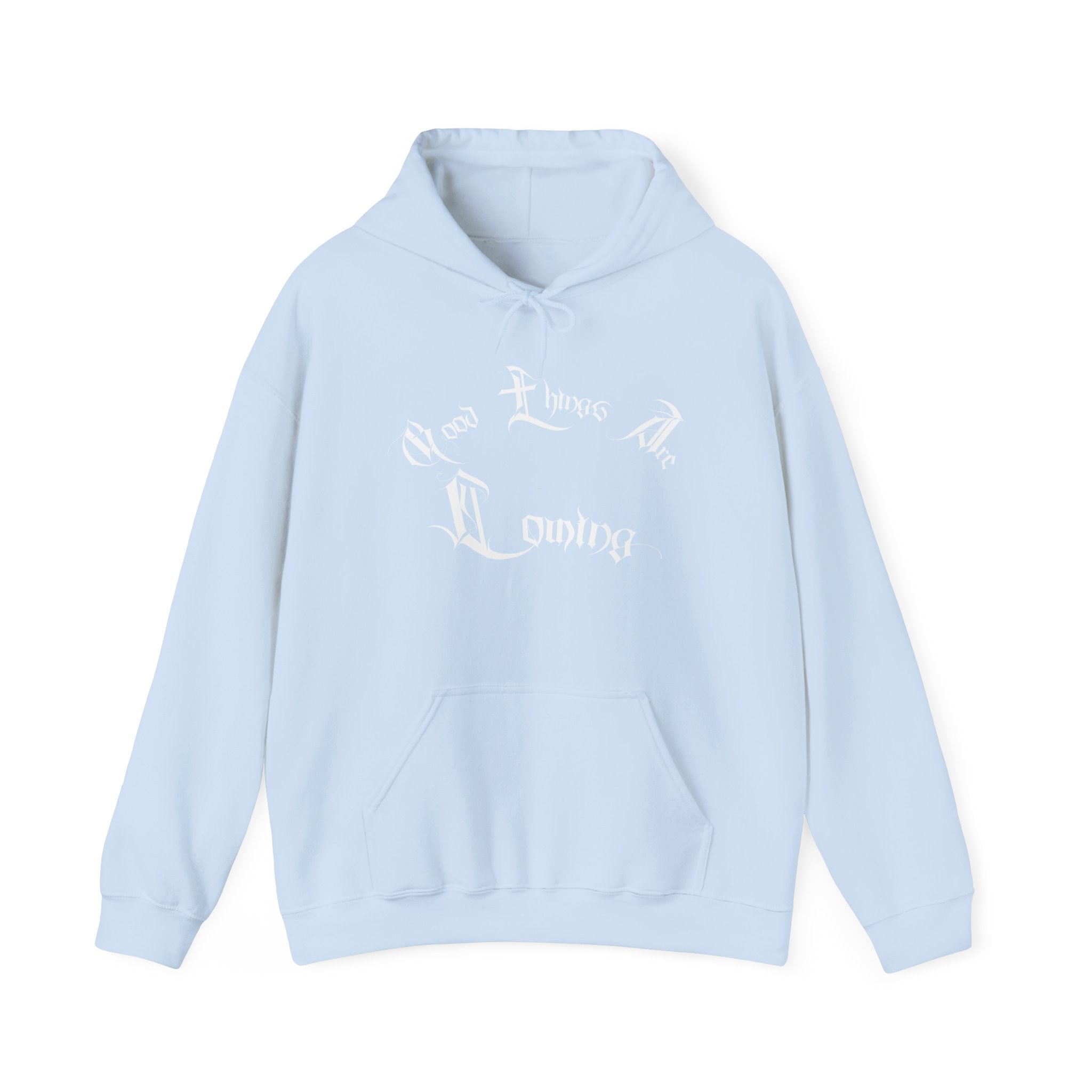 Ellioaey Good Things Are Coming White Text Hoodie