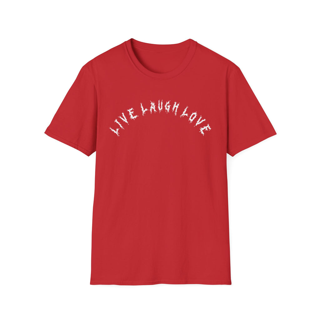Hvita Live Laugh Love White Text Tee