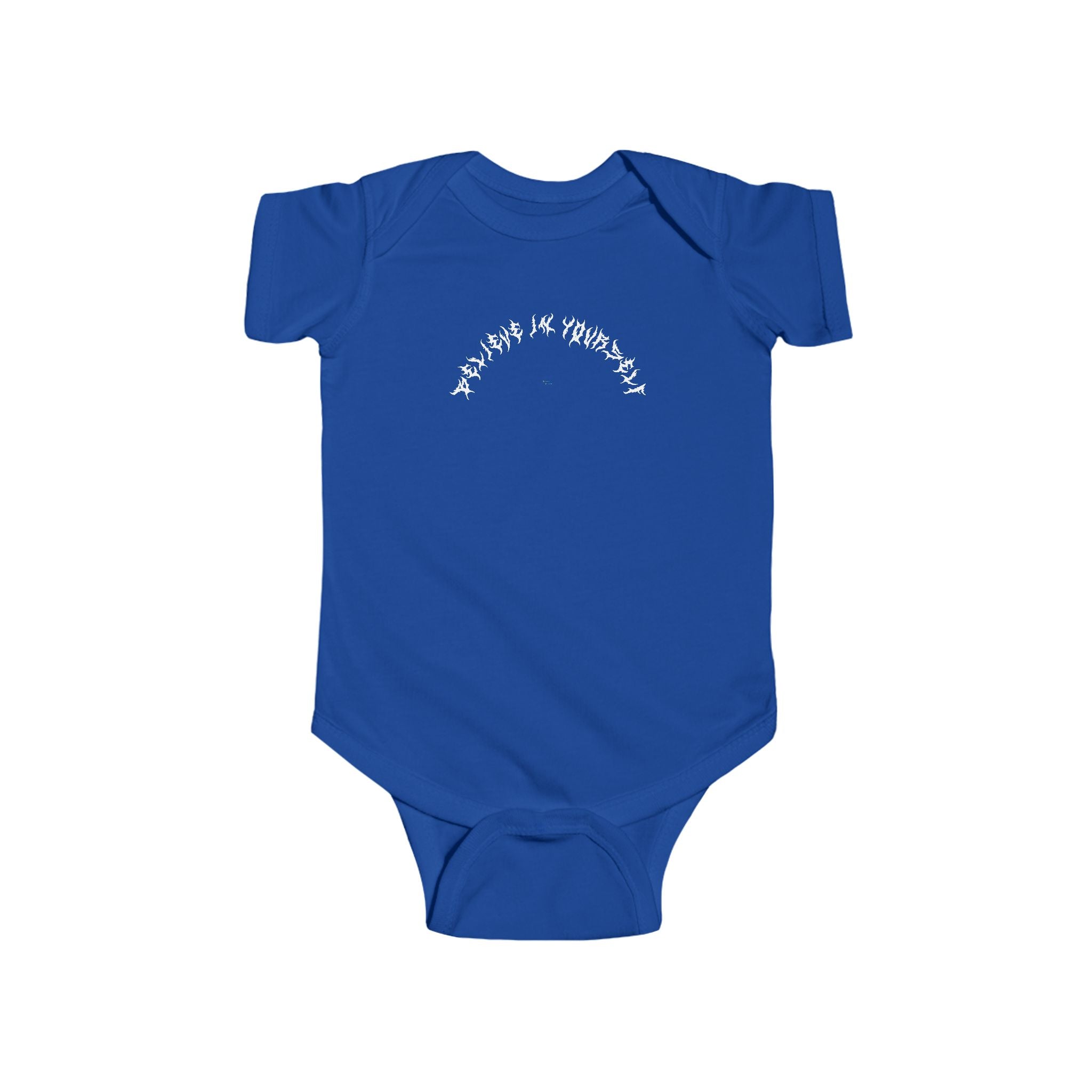 Lundr Believe In Yourself White Text Baby Onesie