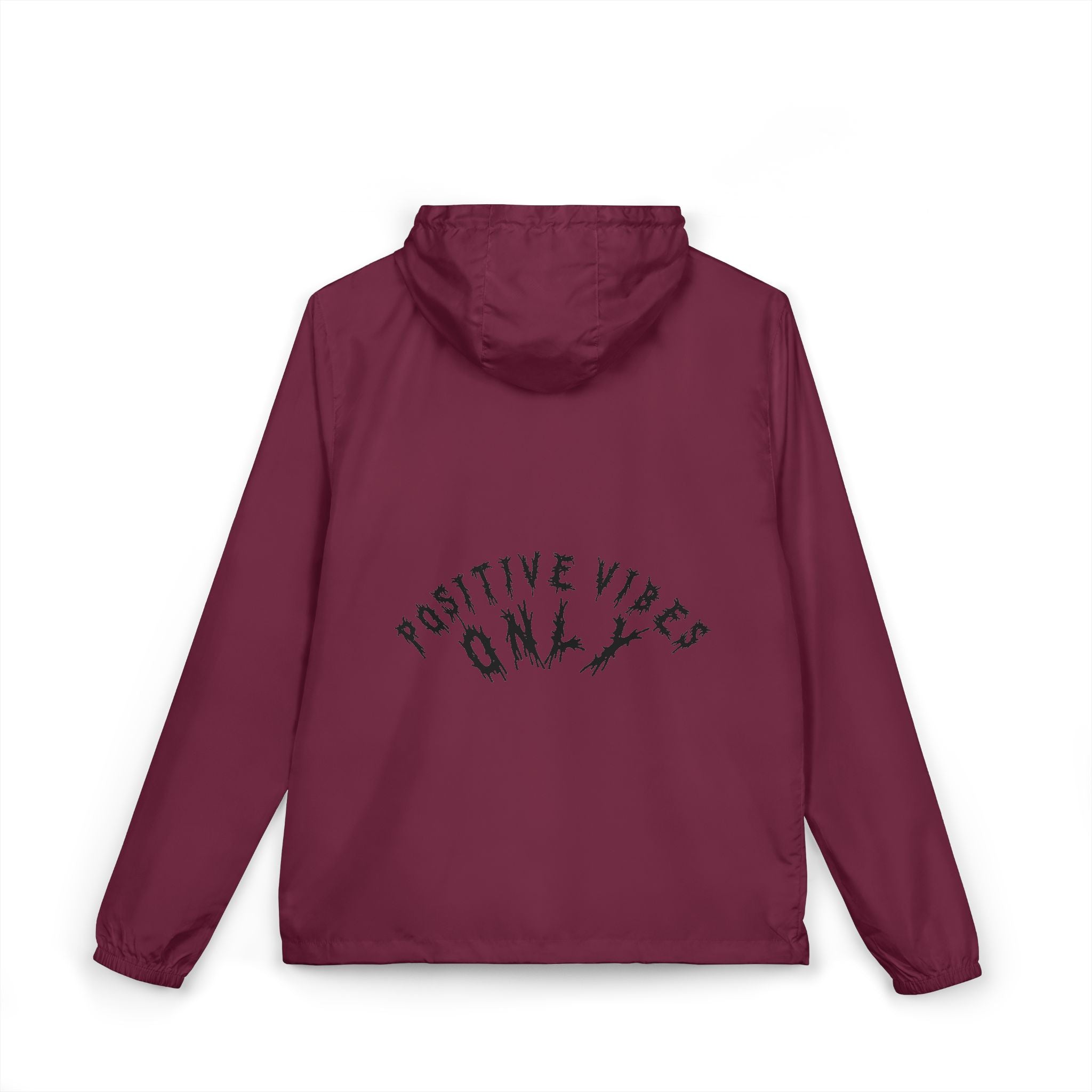 Hvita Positive Vibes Black Text Windbreaker
