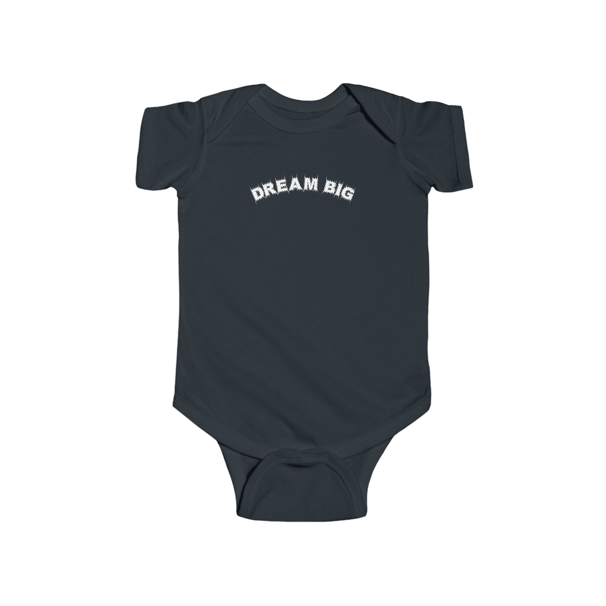 Bildsa Dream Big White Text Baby Onesie