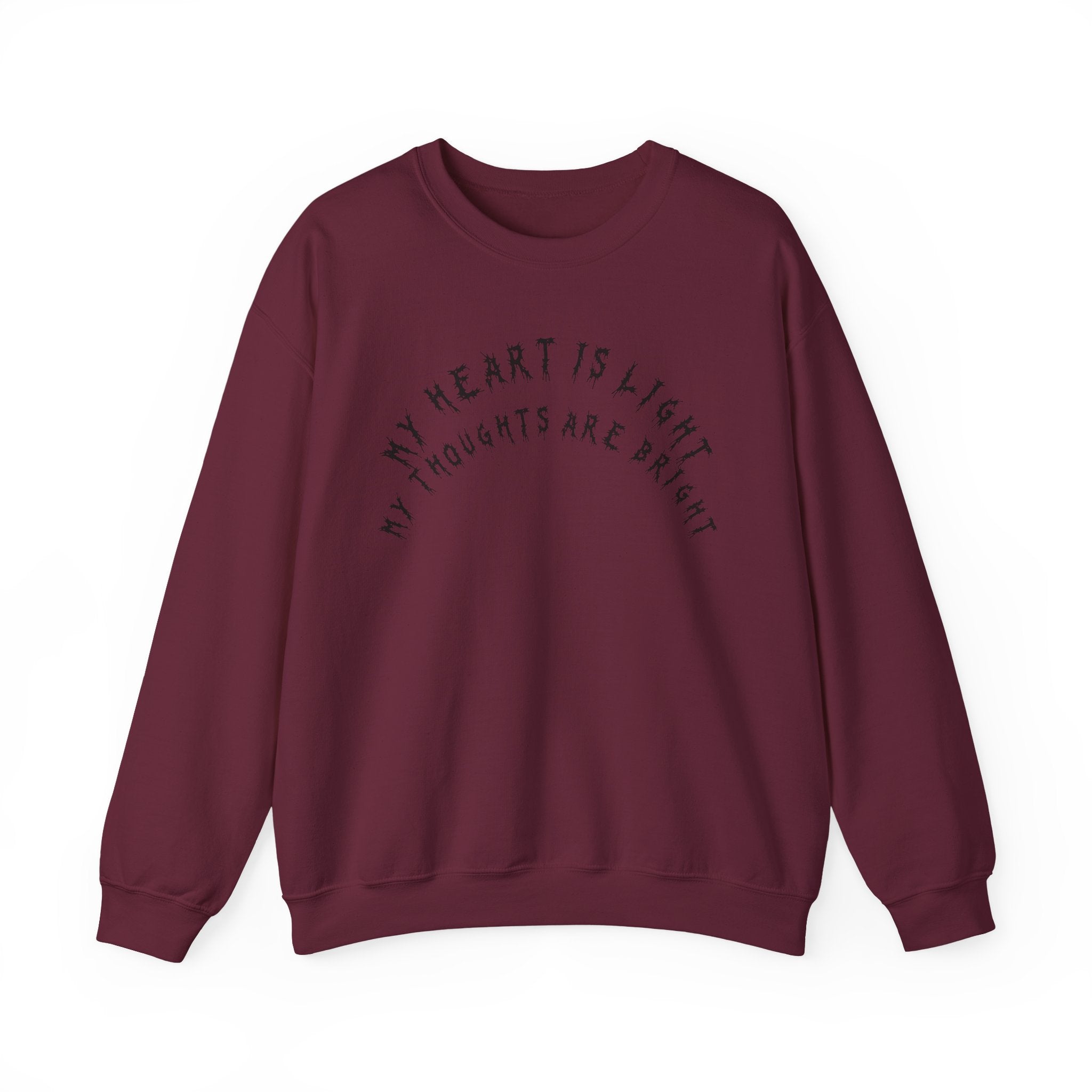 Hvita My Heart Is Light Black Text Crewneck