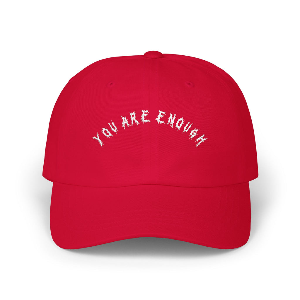 Hvita You Are Enough White Text Dad Hat
