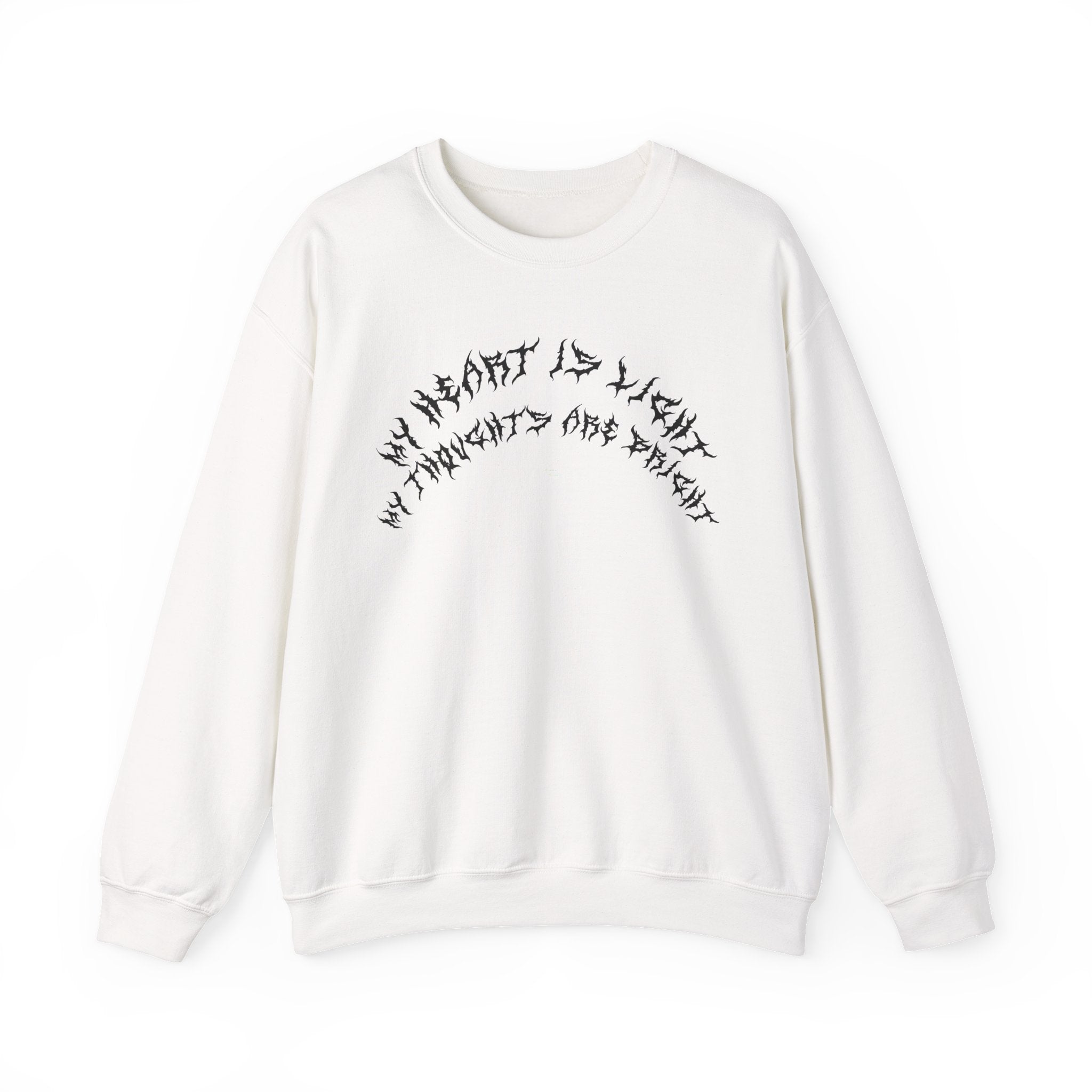 Lundr My Heart Is Light Black Text Crewneck