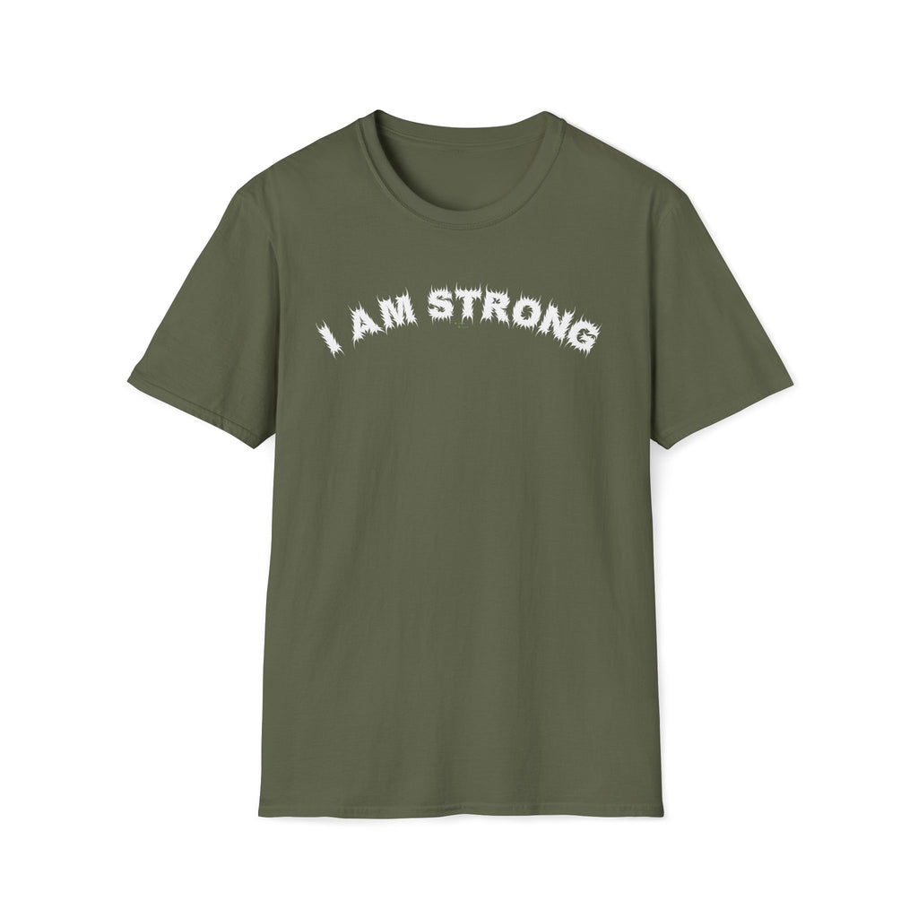 Bildsa I Am Strong White Text Tee