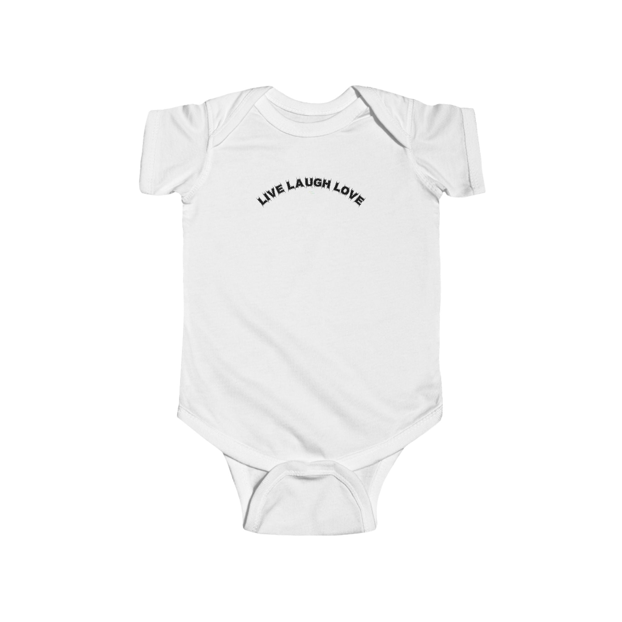 Bildsa Live Laugh Love Black Text Baby Onesie