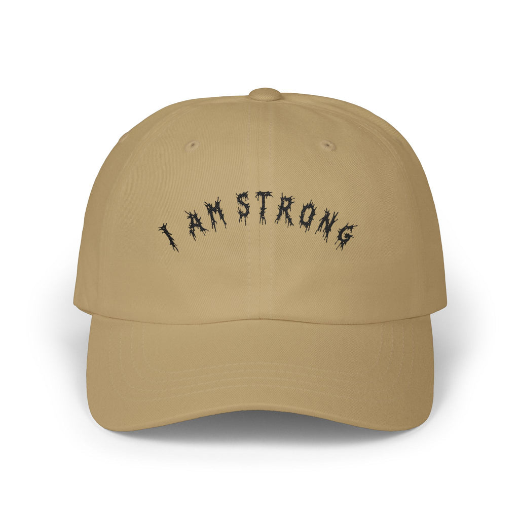 Hvita I Am Strong Black Text Dad Hat