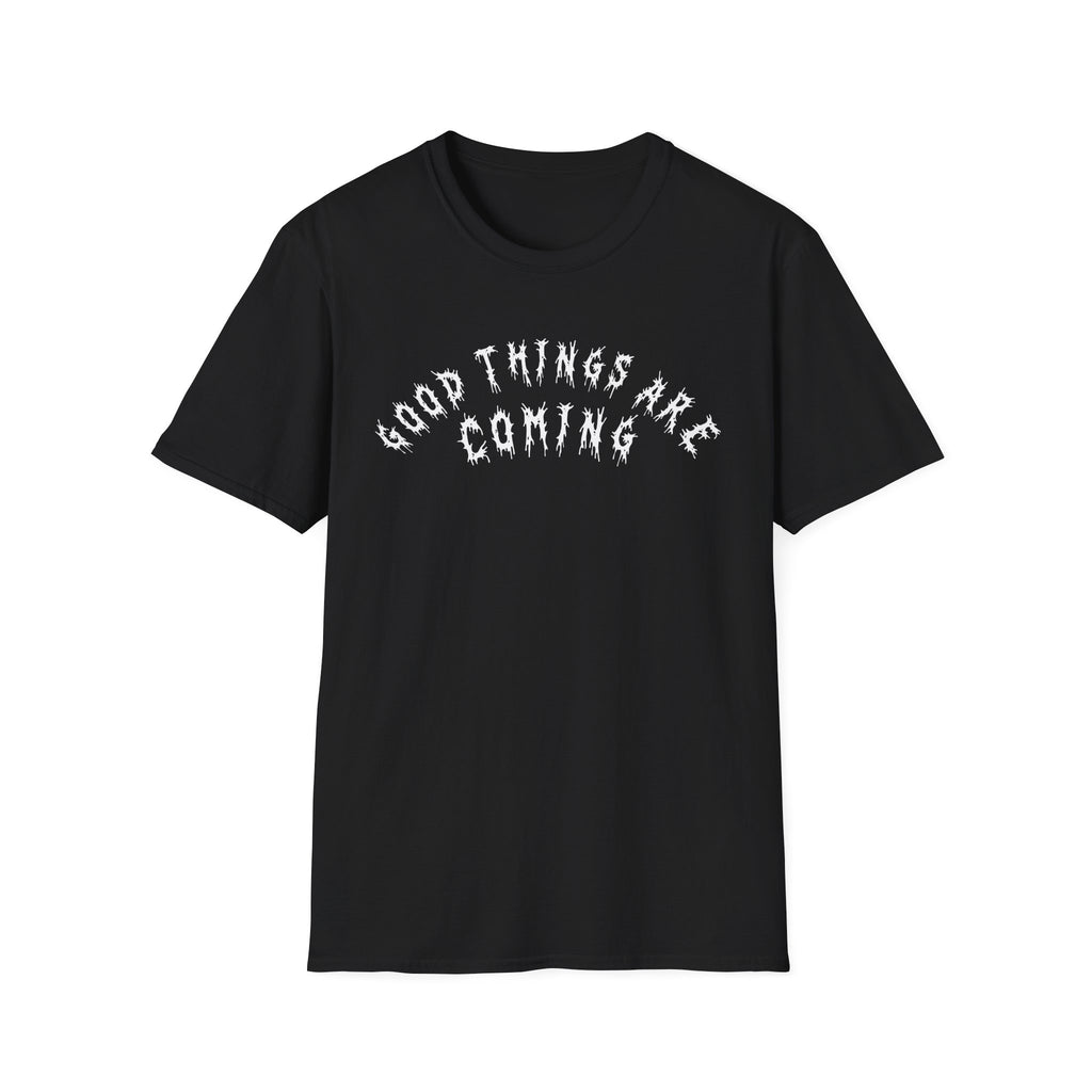 Hvita Good Things Are Coming White Text Tee