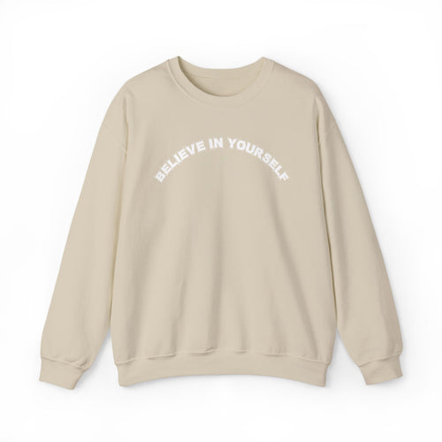 Bildsa Believe In Yourself White Text Crewneck