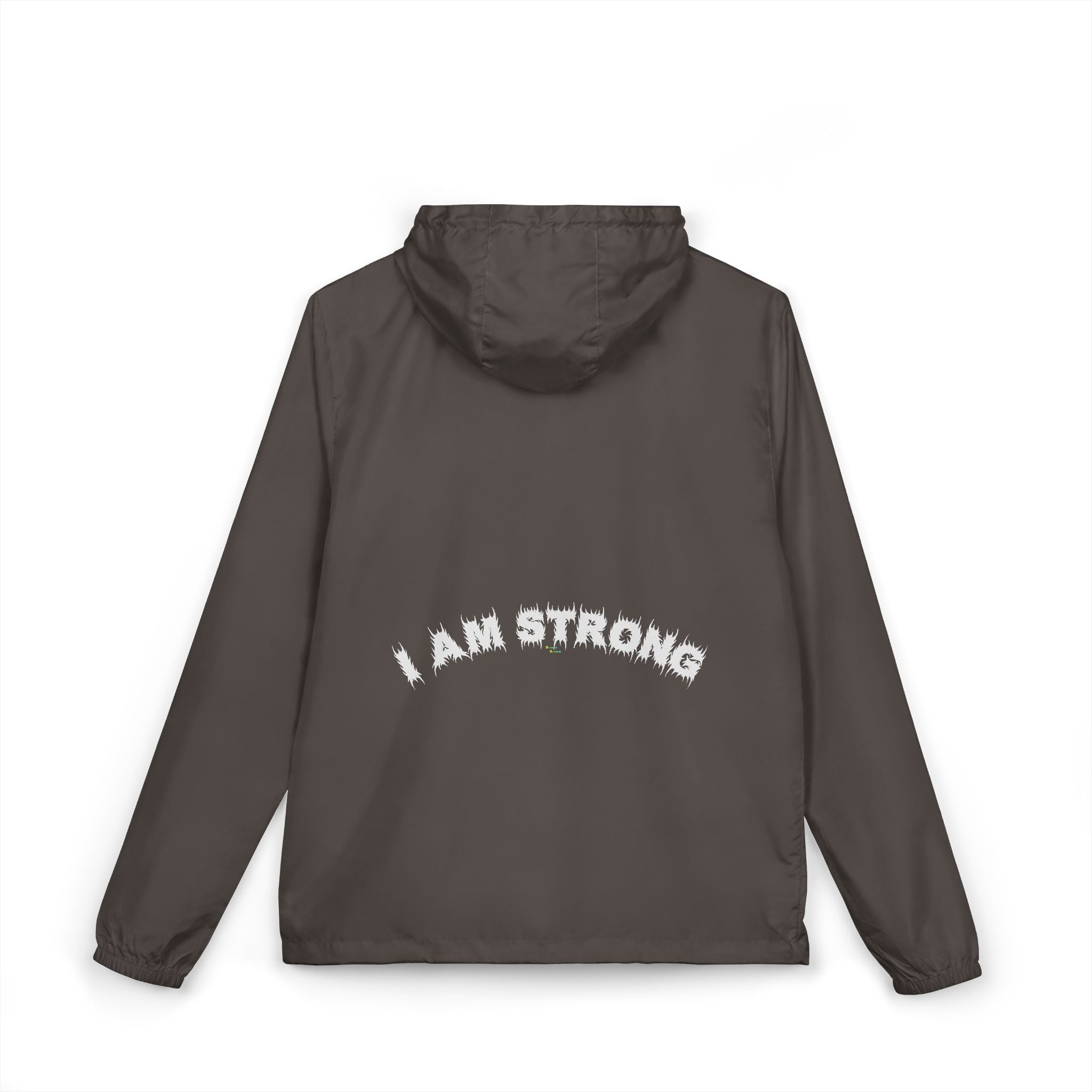 Bildsa I Am Strong White Text Windbreaker