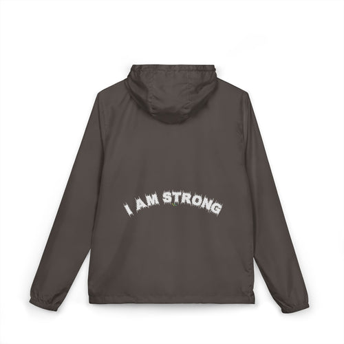 Bildsa I Am Strong White Text Windbreaker