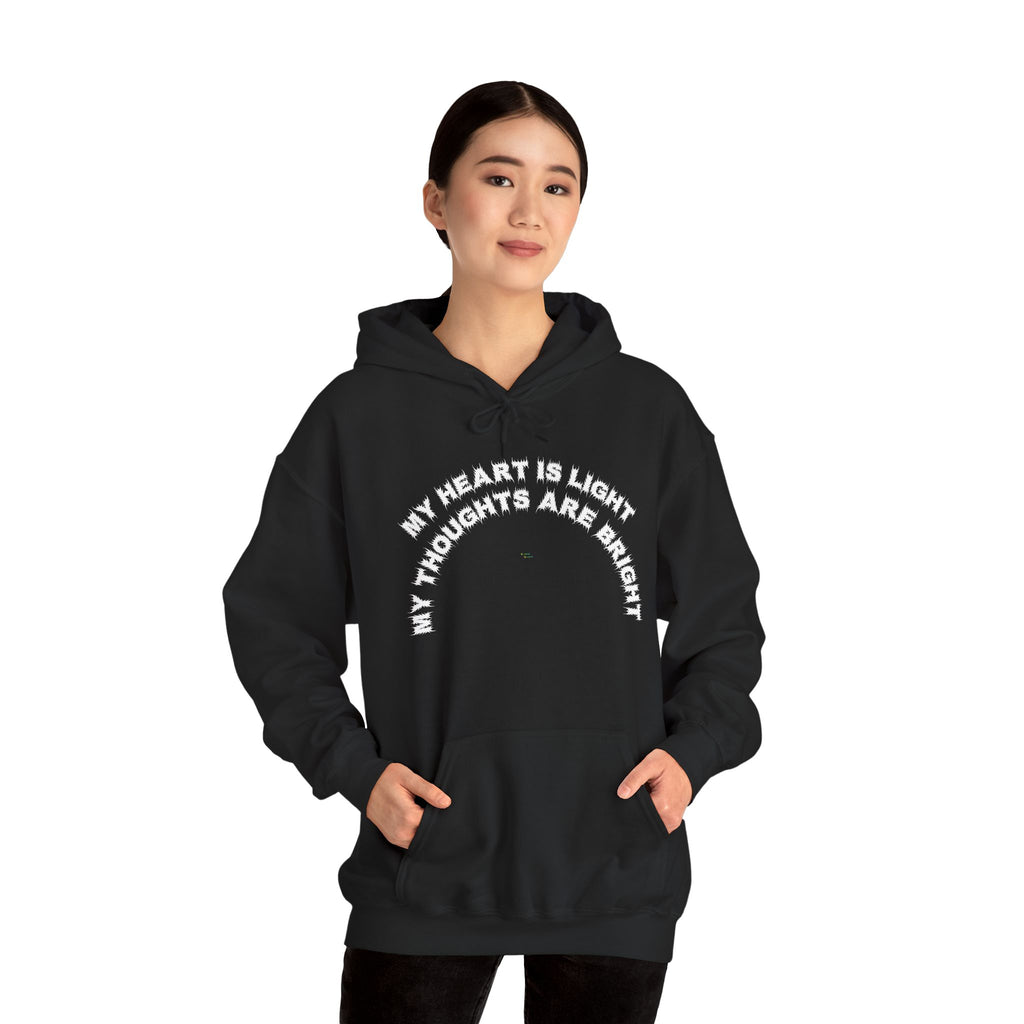 Bildsa My Heart Is Light White Text Hoodie